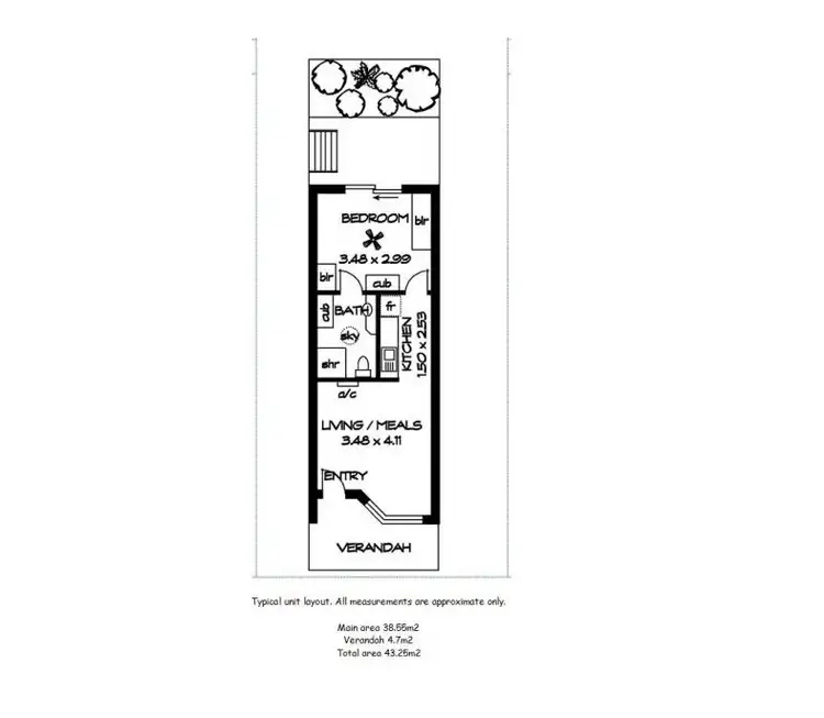 Floorplan of Homely retirement listing, 28/11-15 Hollywood Boulevard, Salisbury Downs SA 5108