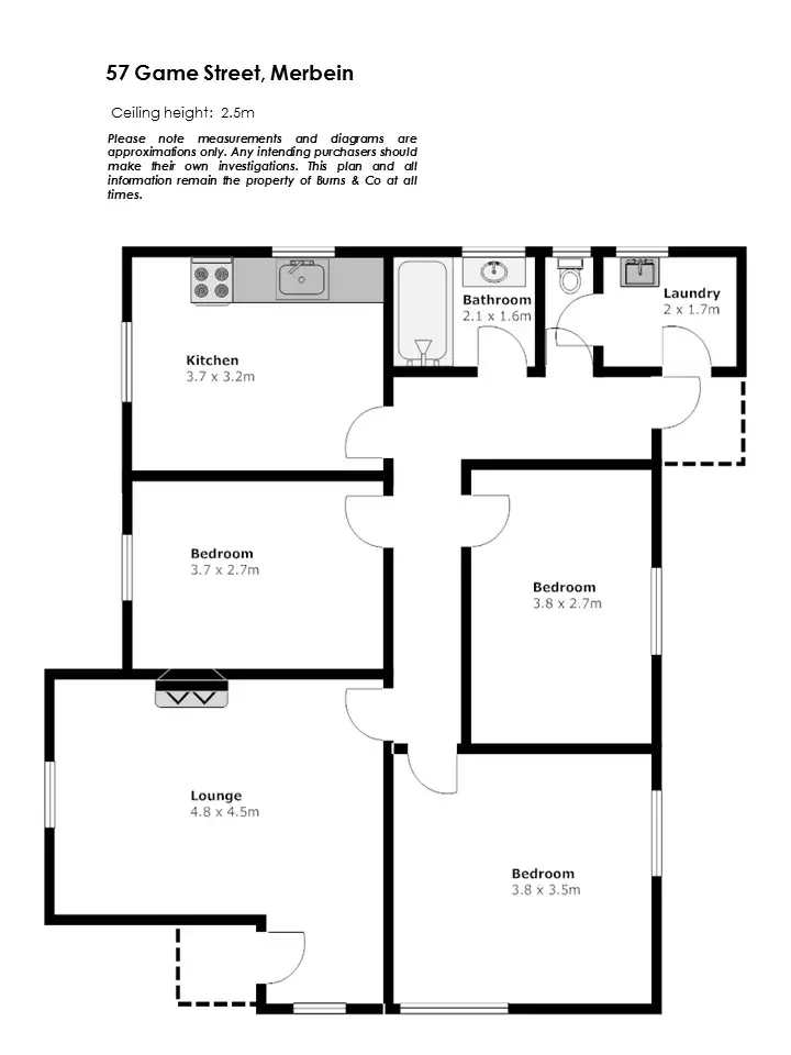 Floorplan of Homely house listing, 57 Game Street, Merbein VIC 3505