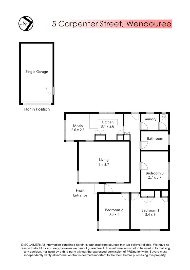 Floorplan of Homely house listing, 5 Carpenter Street, Wendouree VIC 3355