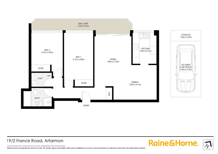 Floorplan of Homely apartment listing, 19/2 Francis Road, Artarmon NSW 2064