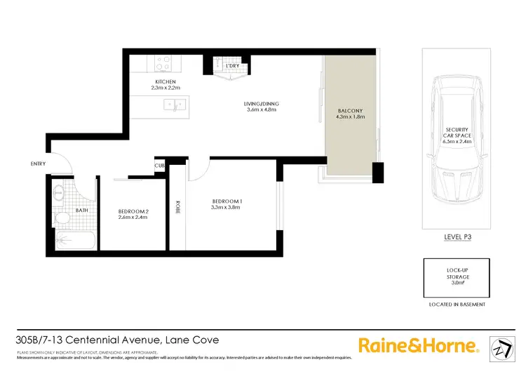Floorplan of Homely apartment listing, 305B/7-13 Centennial Avenue, Lane Cove NSW 2066