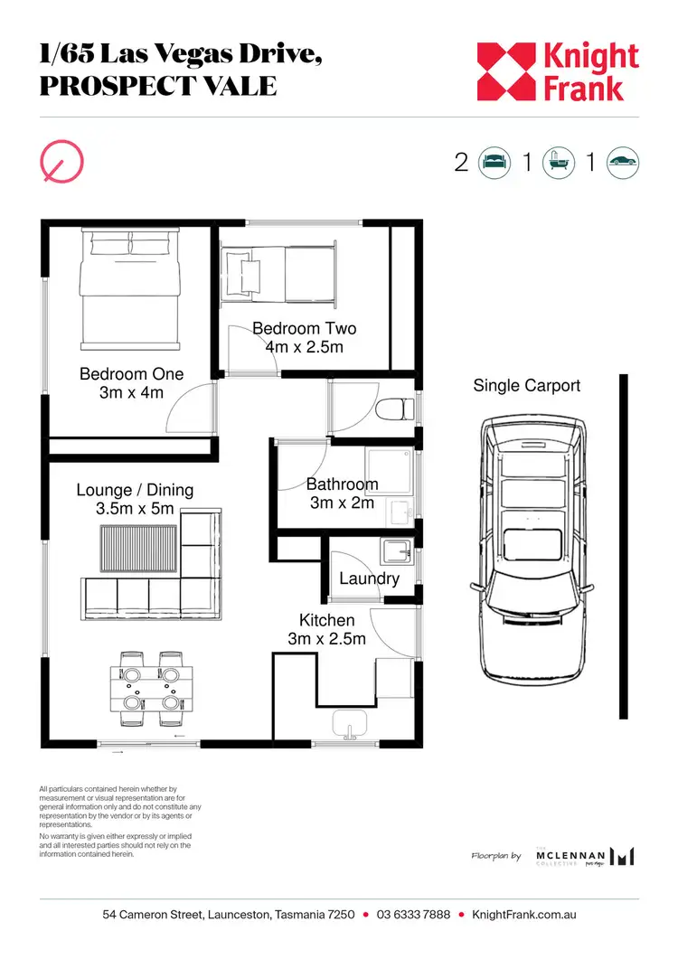 Floorplan of Homely house listing, 1/65 Las Vegas Drive, Prospect Vale TAS 7250