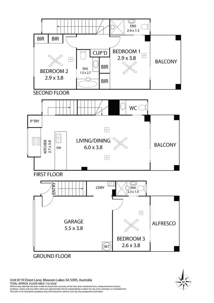 Floorplan of Homely house listing, 8/19 Dixon Lane, Mawson Lakes SA 5095