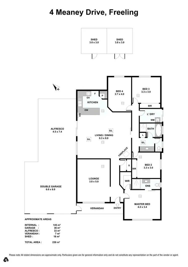 Floorplan of Homely house listing, 4 Meaney Drive, Freeling SA 5372