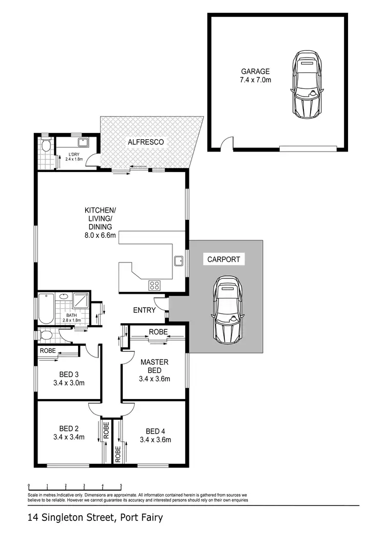 Floorplan of Homely house listing, 14 Singleton Street, Port Fairy VIC 3284