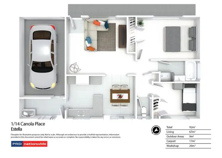 Floorplan of Homely unit listing, 1/14 Canola Place, Estella NSW 2650