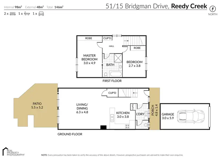 Floorplan of Homely townhouse listing, 51/15 BRIDGMAN DRIVE, Reedy Creek QLD 4227