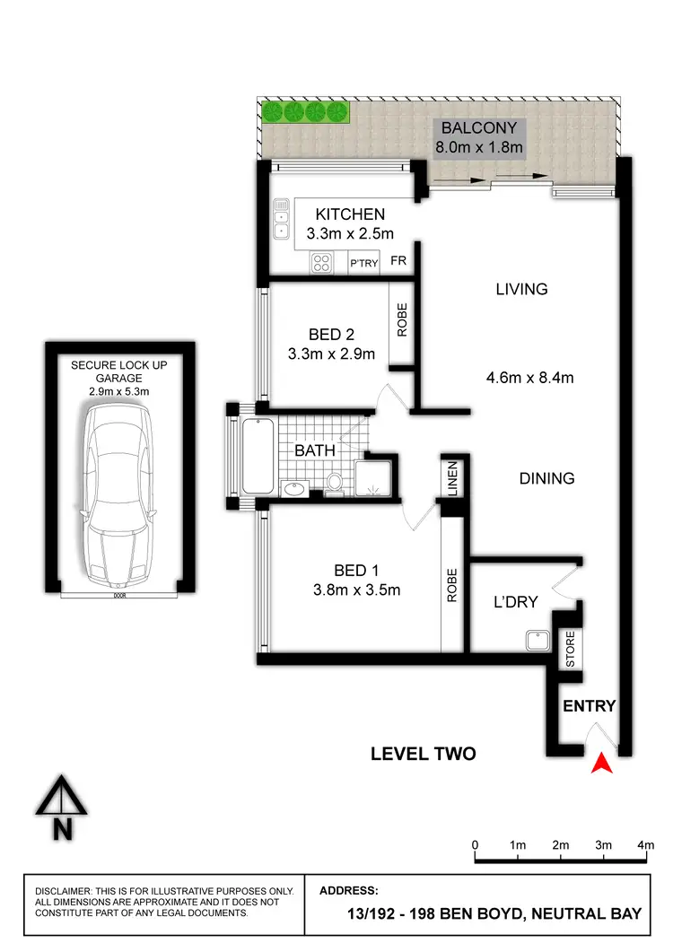 Floorplan of Homely unit listing, 13/192-198 Ben Boyd Road, Neutral Bay NSW 2089