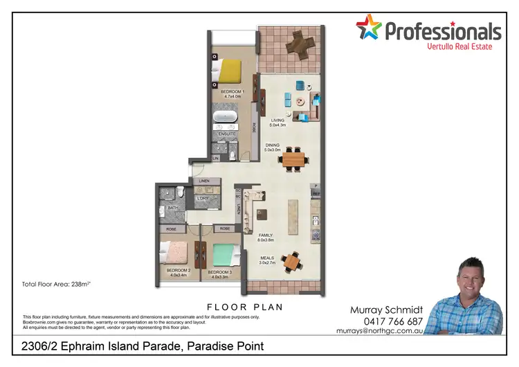 Floorplan of Homely apartment listing, 2306/2 Ephraim Island Parade, Paradise Point QLD 4216