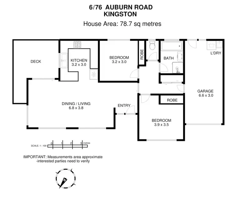 Floorplan of Homely house listing, 6/76 Auburn Road, Kingston Beach TAS 7050