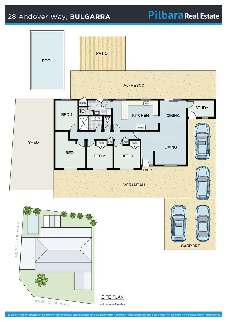 Floorplan of Homely house listing, 28 Andover Way, Bulgarra WA 6714