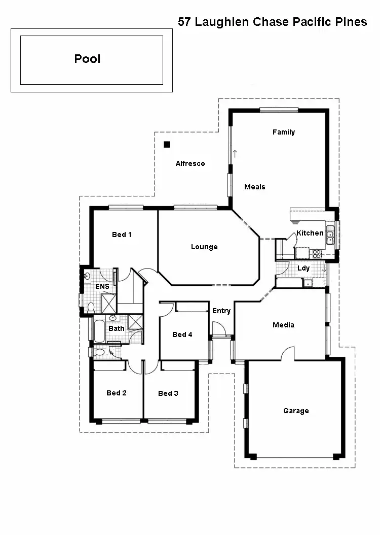 Floorplan of Homely house listing, 57 LAUGHLEN CHASE, Pacific Pines QLD 4211