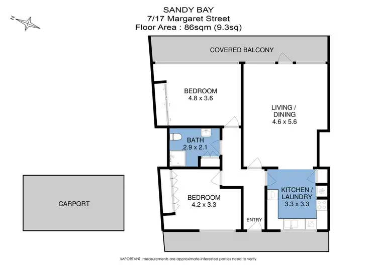 Floorplan of Homely apartment listing, 7/17 Margaret Street, Sandy Bay TAS 7005