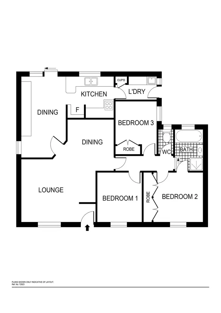 Floorplan of Homely townhouse listing, 3/54 Cromwell Circuit, Isabella Plains ACT 2905