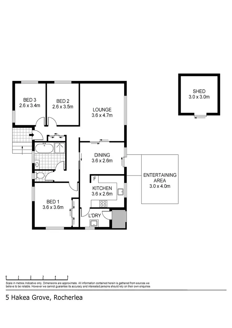 Floorplan of Homely house listing, 5 Hakea Grove, Rocherlea TAS 7248