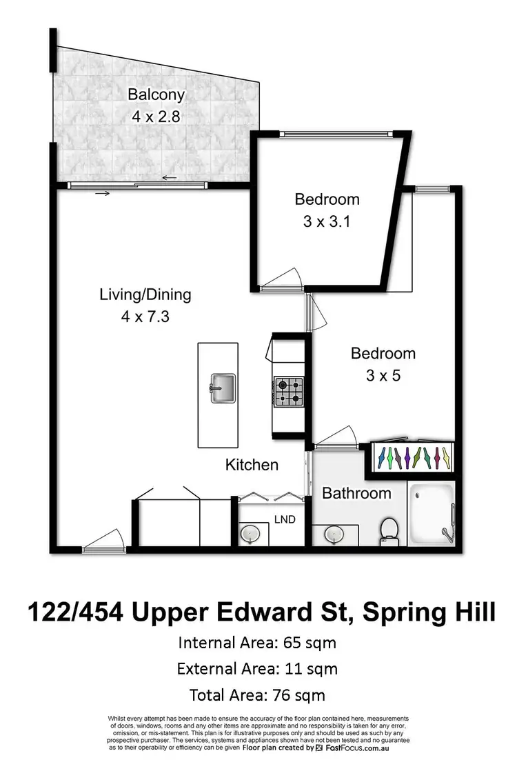 Floorplan of Homely apartment listing, 122/454 Upper Edward Street, Spring Hill QLD 4000