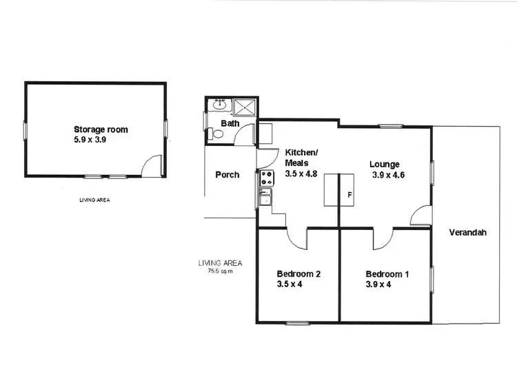 Floorplan of Homely house listing, 50 Baldock Road, Waikerie SA 5330