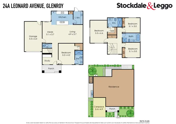 Floorplan of Homely townhouse listing, 24A Leonard Aveune, Glenroy VIC 3046