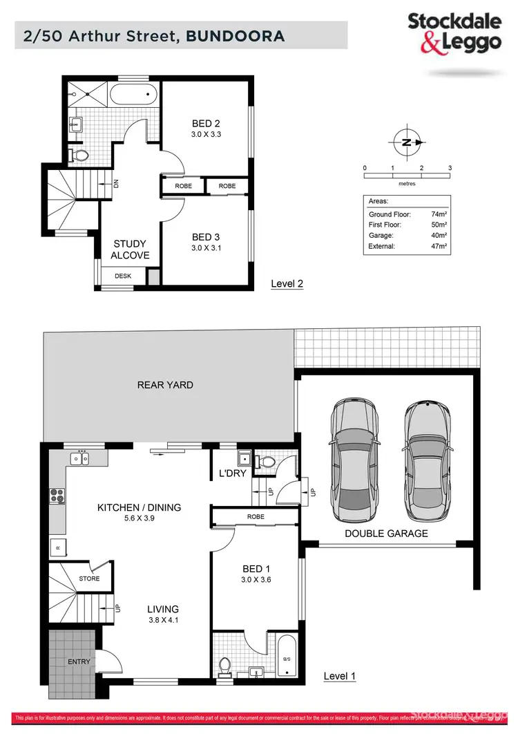 Floorplan of Homely townhouse listing, 2/50 Arthur Street, Bundoora VIC 3083