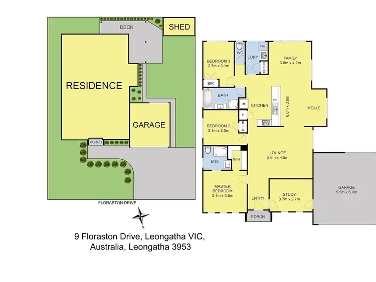 Floorplan of Homely house listing, 9 Floraston Drive, Leongatha VIC 3953