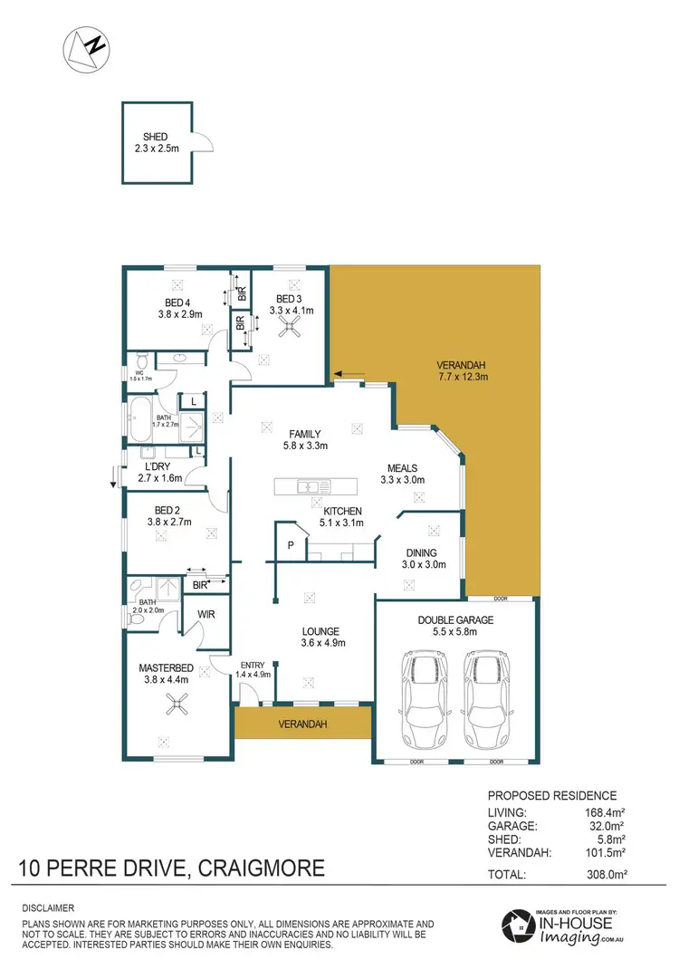 Floorplan of Homely house listing, 10 Perre Drive, Craigmore SA 5114