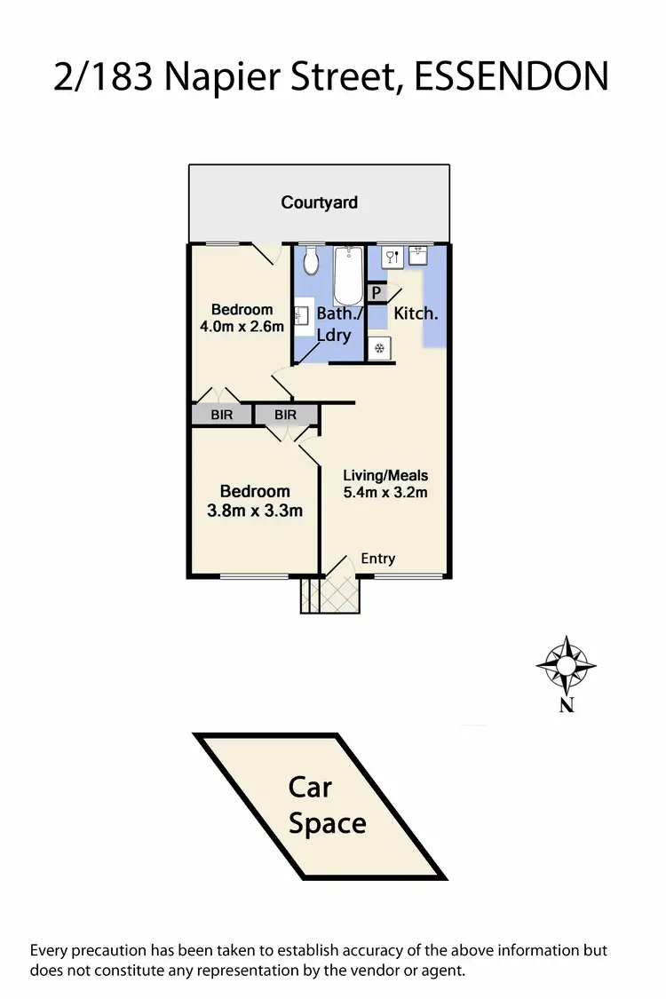 Floorplan of Homely unit listing, 2/183 Napier Street, Essendon VIC 3040