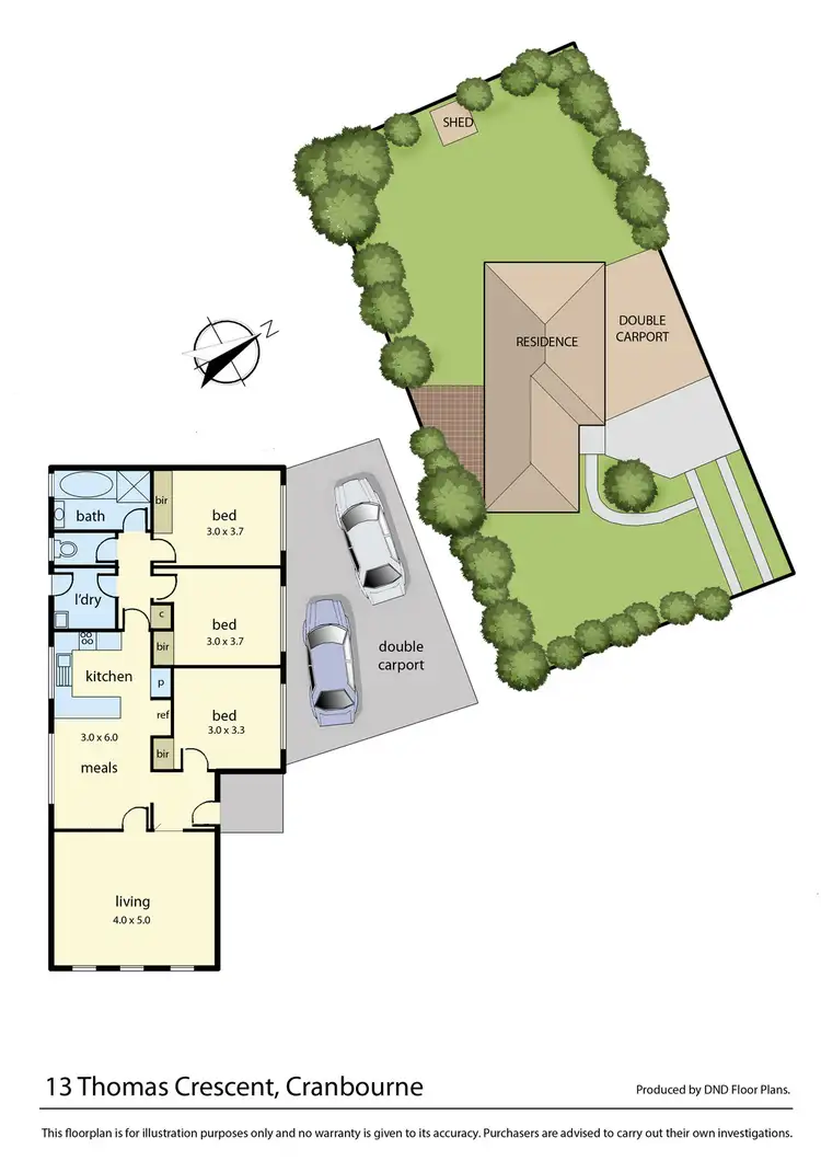 Floorplan of Homely house listing, 13 Thomas Crescent, Cranbourne VIC 3977