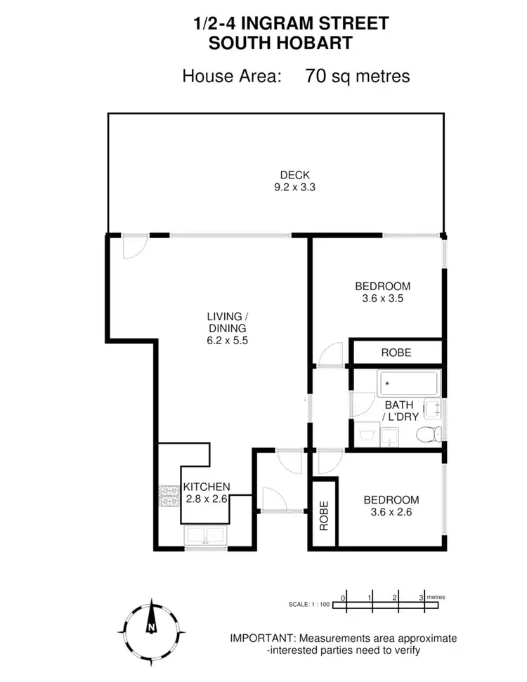 Floorplan of Homely house listing, 1/2-4 Ingram Street, South Hobart TAS 7004