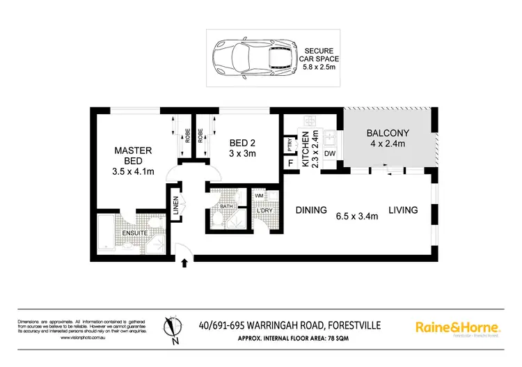 Floorplan of Homely apartment listing, 40/691-695 Warringah Road, Forestville NSW 2087
