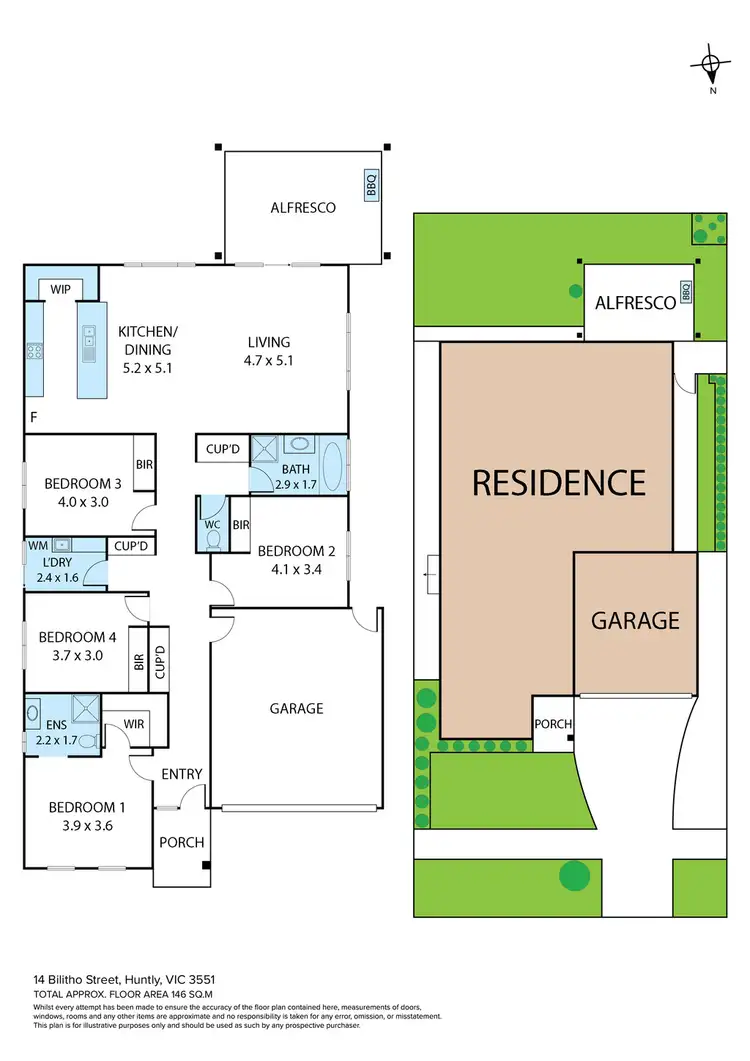 Floorplan of Homely house listing, 14 Bilitho Street, Huntly VIC 3551
