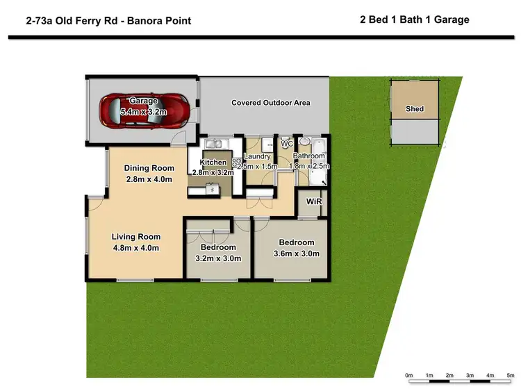 Floorplan of Homely semi-detached listing, 2/73A Old Ferry Road, Banora Point NSW 2486