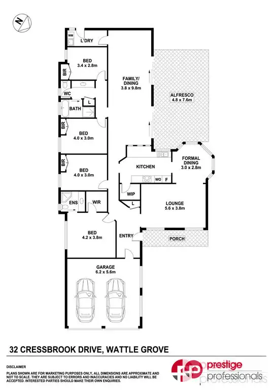 Floorplan of Homely house listing, 32 Cressbrook Drive, Wattle Grove NSW 2173