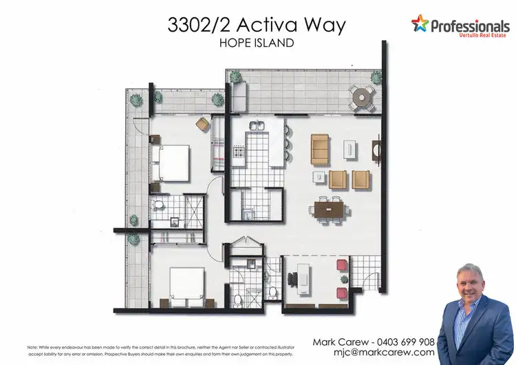 Floorplan of Homely apartment listing, 3302/2 Activa Way, Hope Island QLD 4212