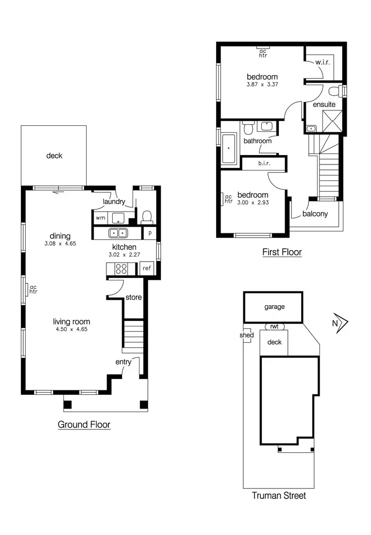 Floorplan of Homely townhouse listing, 2/2a Truman Street, South Kingsville VIC 3015