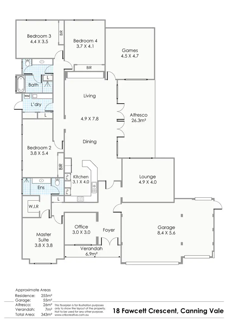 Floorplan of Homely house listing, 18 Fawcett Crescent, Canning Vale WA 6155