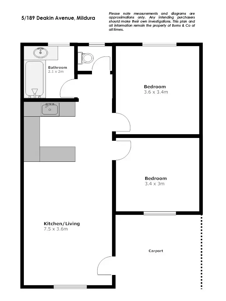 Floorplan of Homely unit listing, 5/189 Deakin Avenue, Mildura VIC 3500