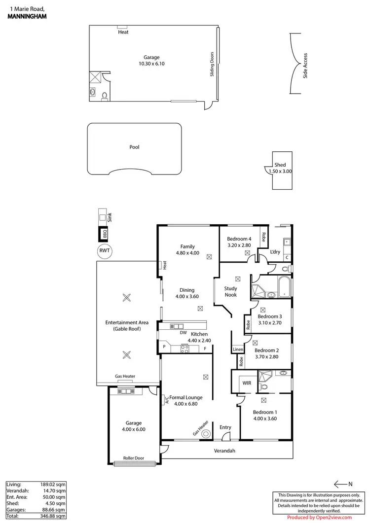 Floorplan of Homely house listing, 1 Marie Road, Manningham SA 5086