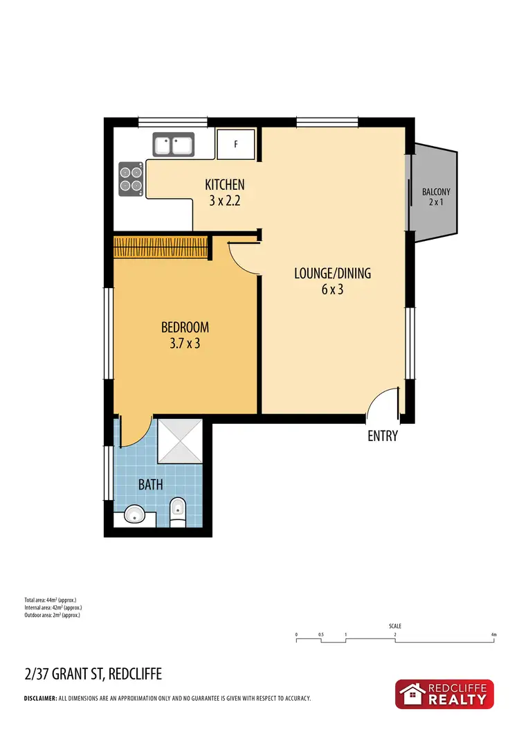 Floorplan of Homely unit listing, 2/37 Grant Street, Redcliffe QLD 4020
