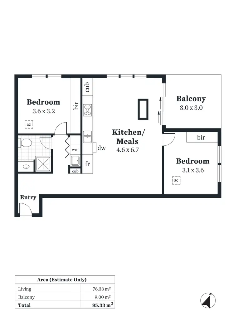 Floorplan of Homely apartment listing, 1306/180 Morphett Street, Adelaide SA 5000