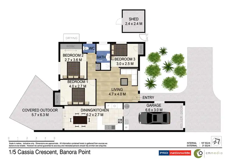 Floorplan of Homely semi-detached listing, 1/5 Cassia Crescent, Banora Point NSW 2486