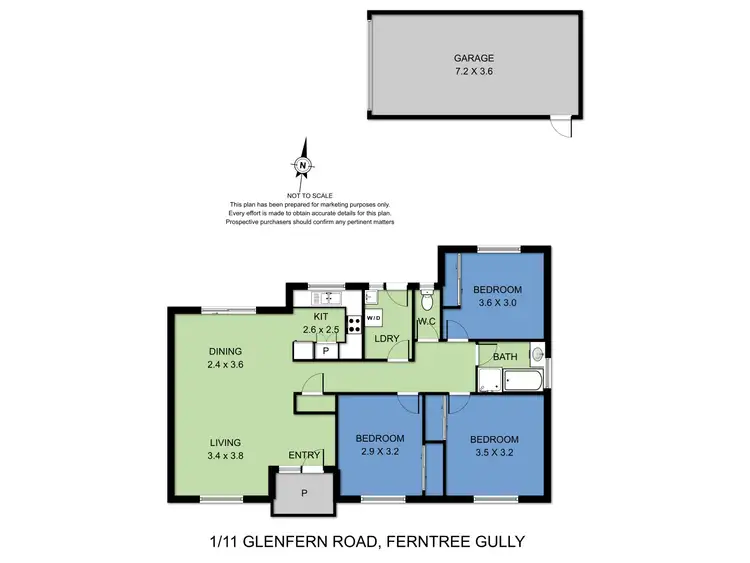 Floorplan of Homely unit listing, 1/11 Glenfern Road, Ferntree Gully VIC 3156