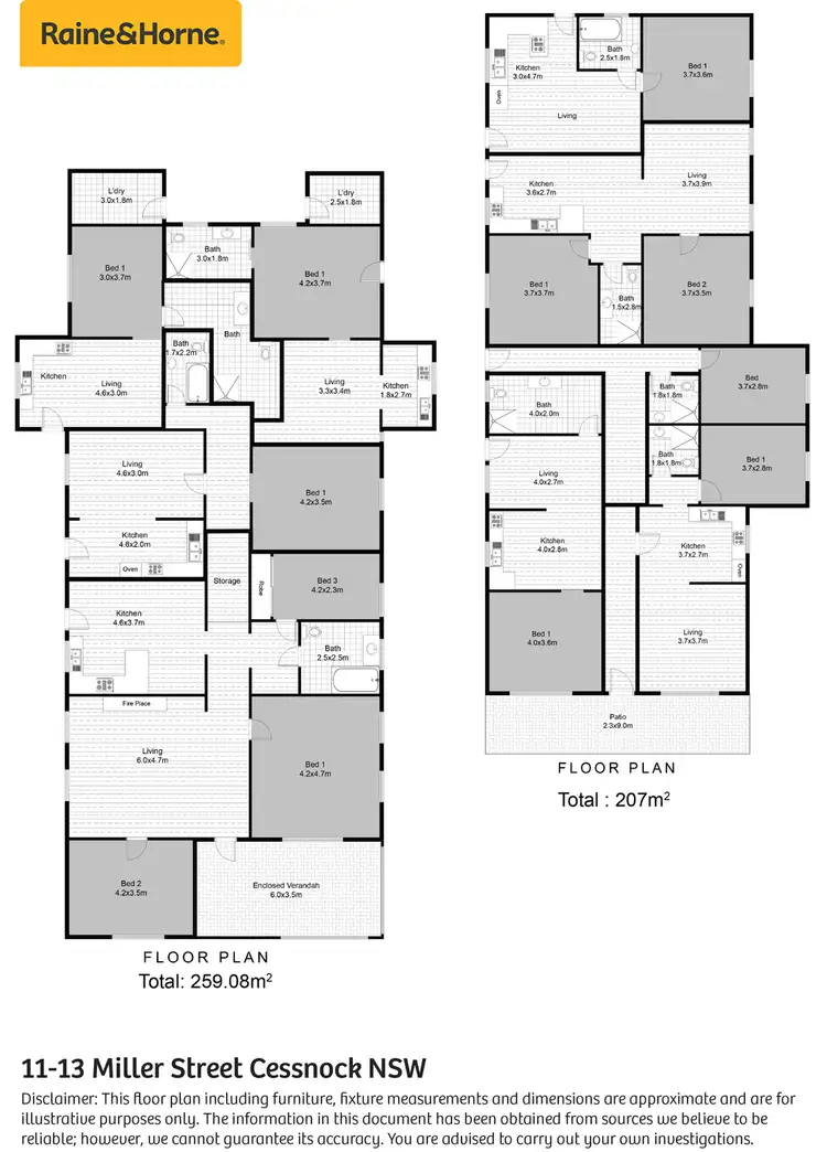 Floorplan of Homely house listing, 11 - 13 Miller Street, Cessnock NSW 2325