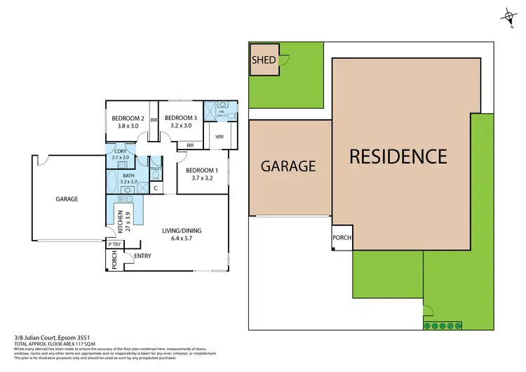 Floorplan of Homely house listing, 3/8 Julian Court, Epsom VIC 3551