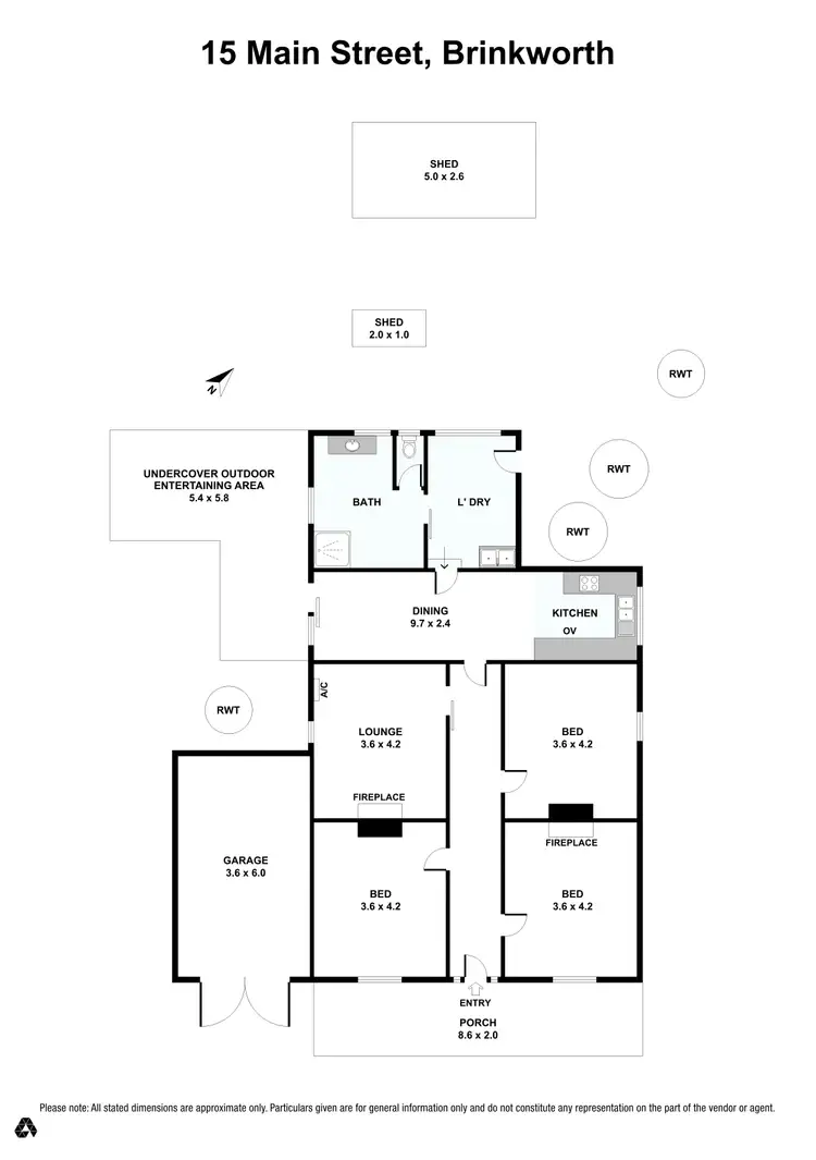 Floorplan of Homely house listing, 15 MAIN STREET, Brinkworth SA 5464