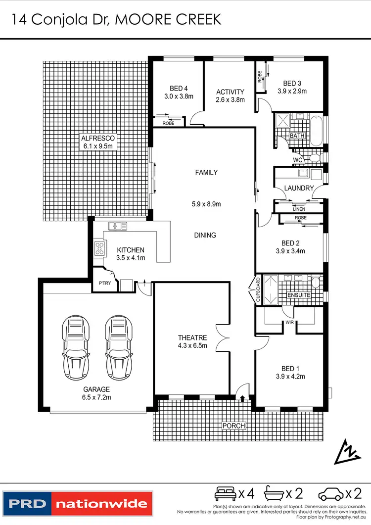 Floorplan of Homely house listing, 14 Conjola Drive, Tamworth NSW 2340