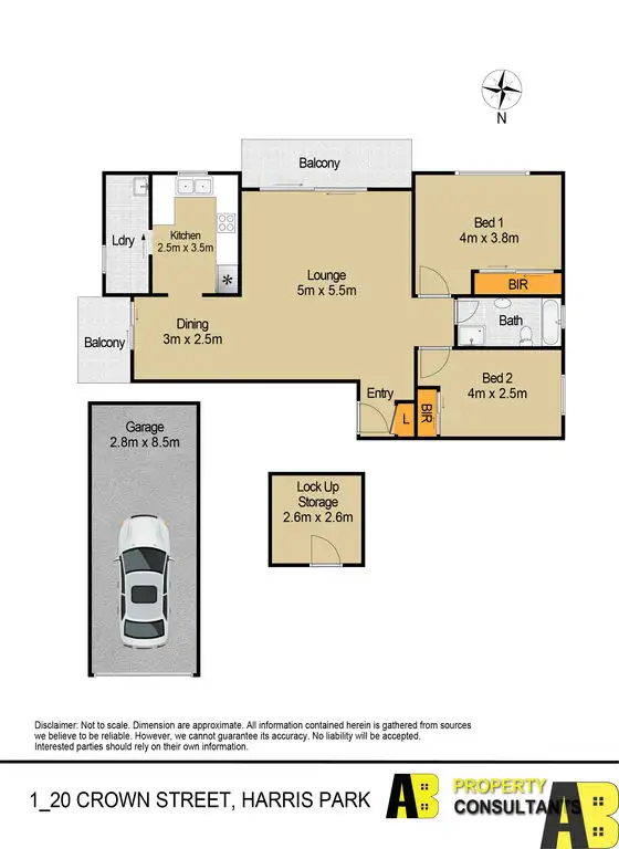 Floorplan of Homely unit listing, 1/20 CROWN STREET, Harris Park NSW 2150