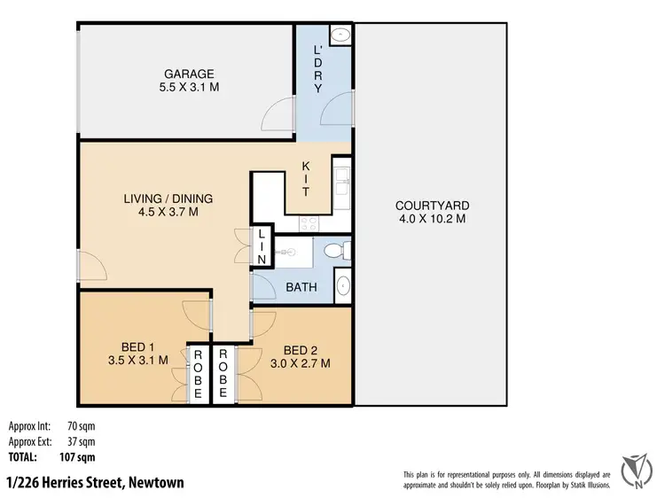 Floorplan of Homely unit listing, Unit 1/226 Herries Street, Toowoomba City QLD 4350
