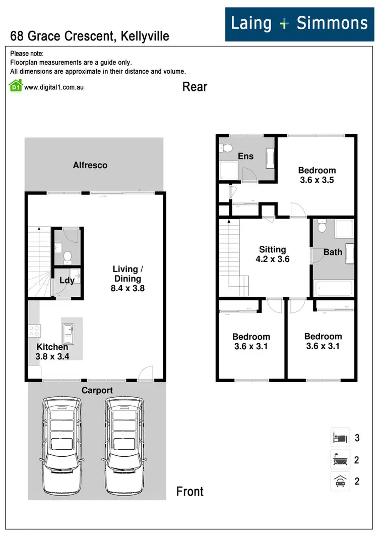 Floorplan of Homely townhouse listing, 68 Grace Crescent, Kellyville NSW 2155