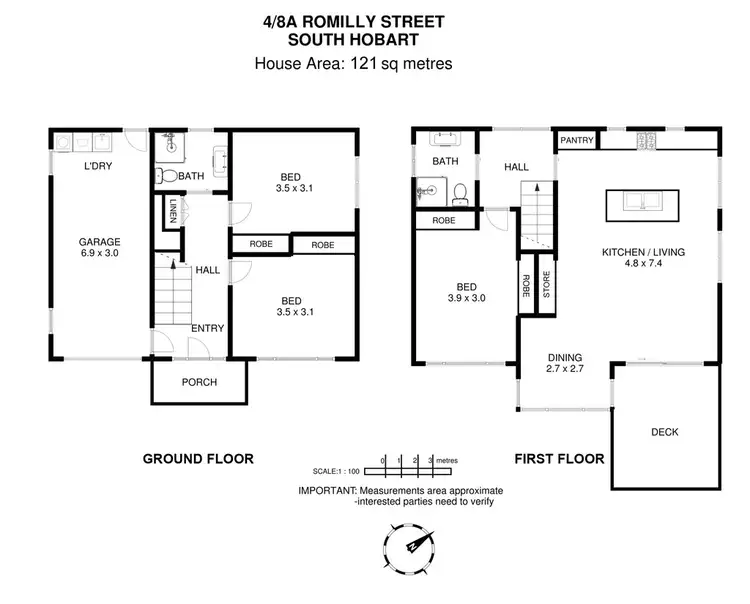 Floorplan of Homely townhouse listing, 4/8A Romilly Street, South Hobart TAS 7004
