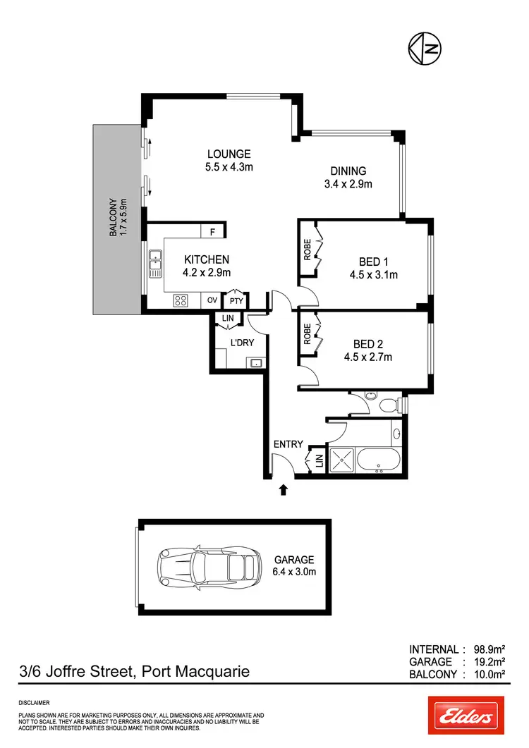 Floorplan of Homely unit listing, 3/4-6 Joffre Street, Port Macquarie NSW 2444